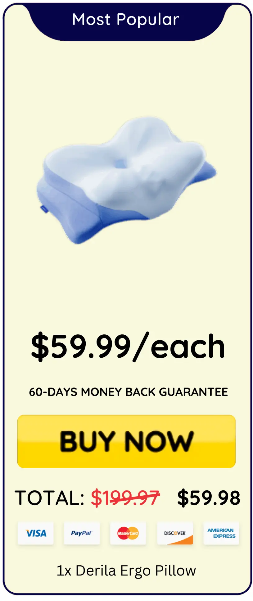 derila ergo pillow 1 pillow price