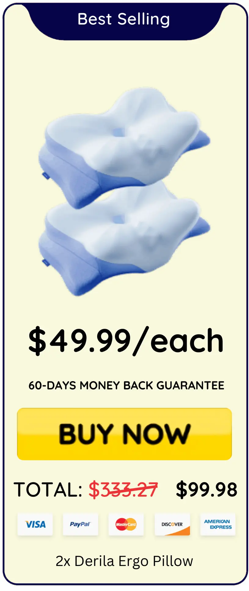 derila ergo pillow 2 pillows price
